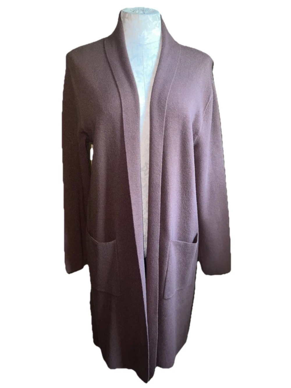 VICI Exclusive Homebound Knit Duster Cardigan Brown Open Front Pocketed Medium